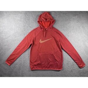 Nike Dri Fit Hoodie Men Large Swoosh Logo Pullover Training Running Thumb‎ Holes